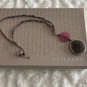Silpada Pink and Reversible Pendant Necklace